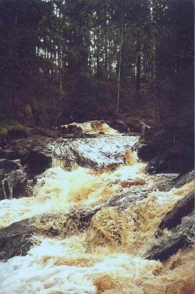 первый водопад на Савайнйоки, центральная протока