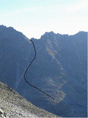 Схема спуска с перевала 2А(р. Хобею – руч. Ломесьвож).